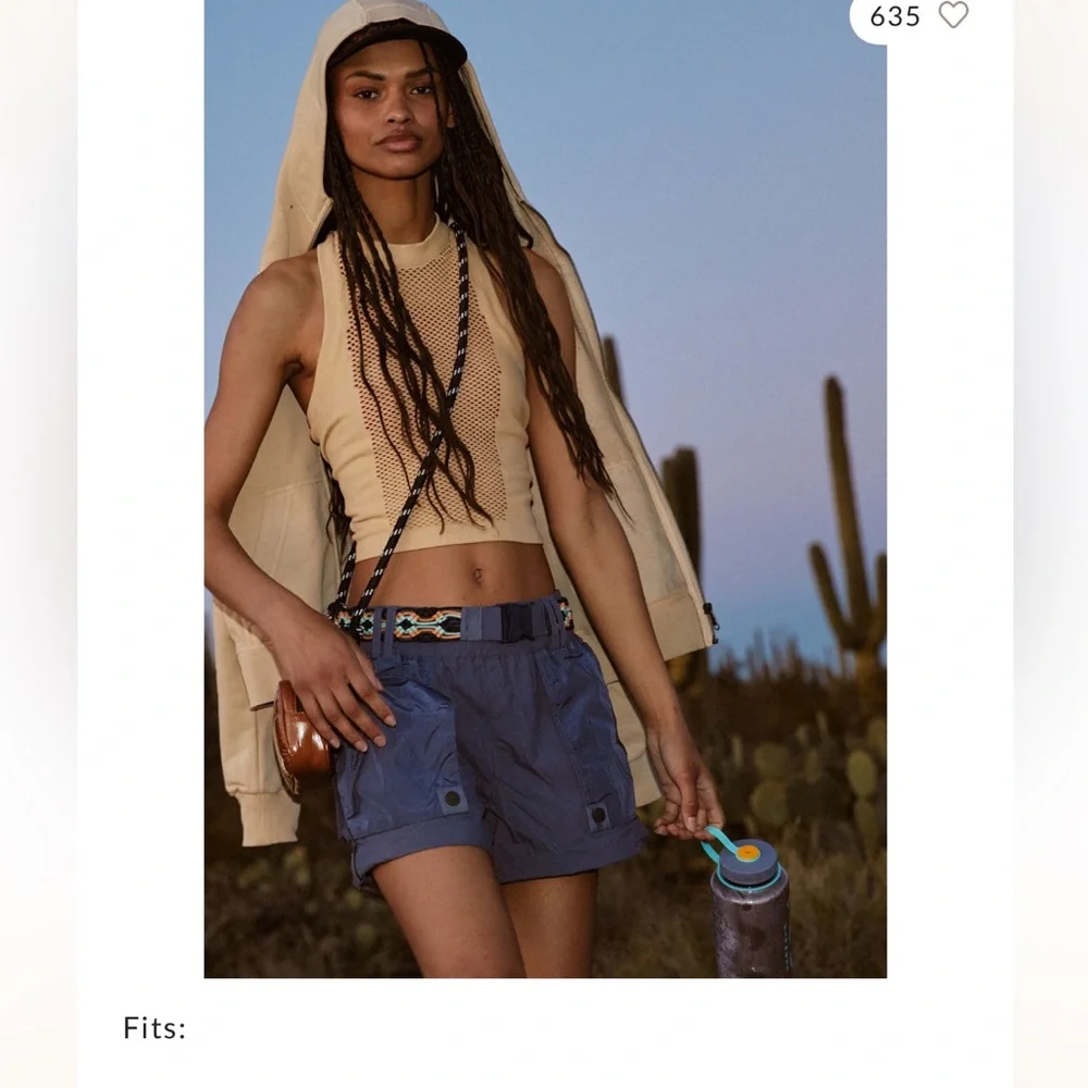 Free People Purple Cargo Shorts with Belt - Picture 4 of 4